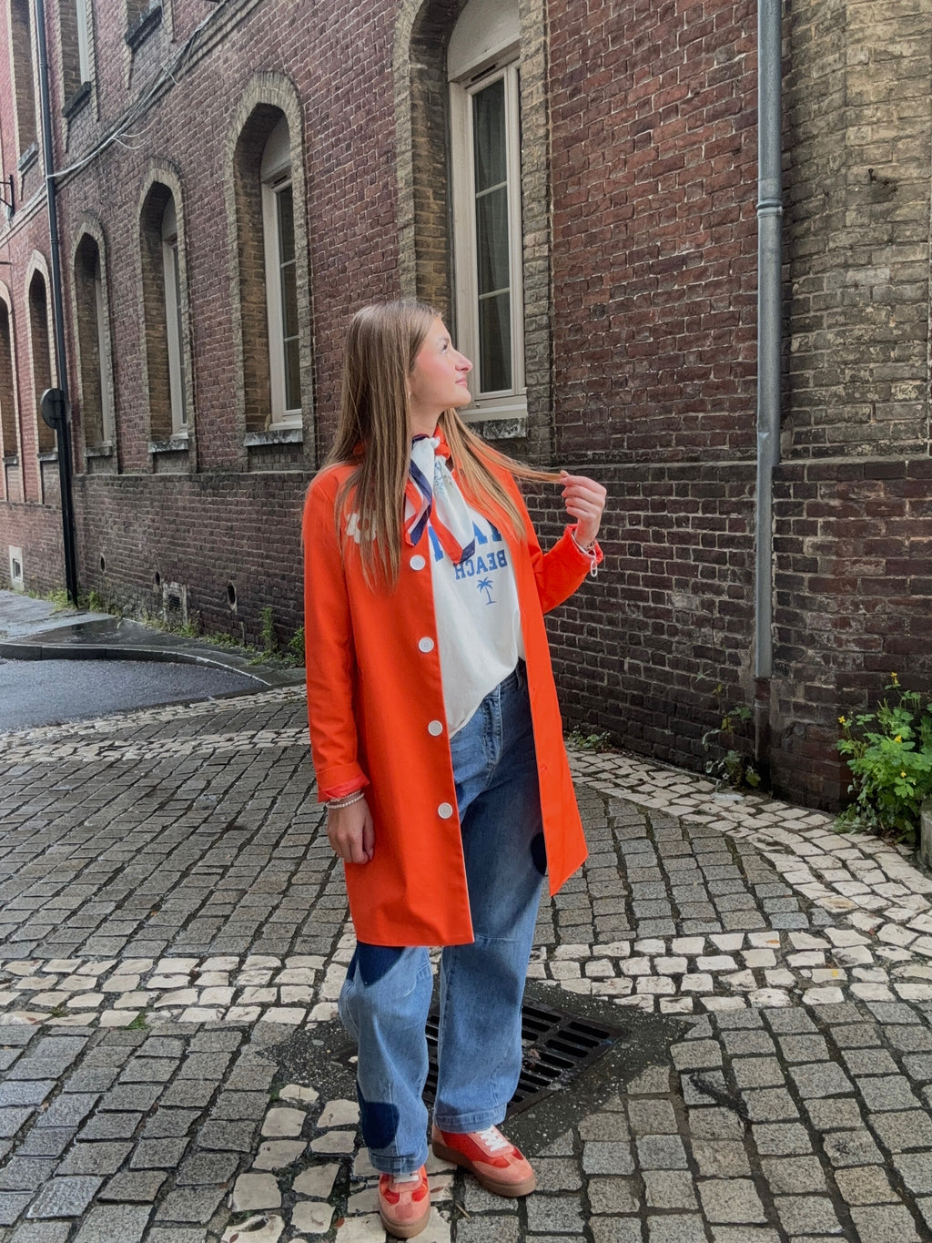 Imperméable Long Orange