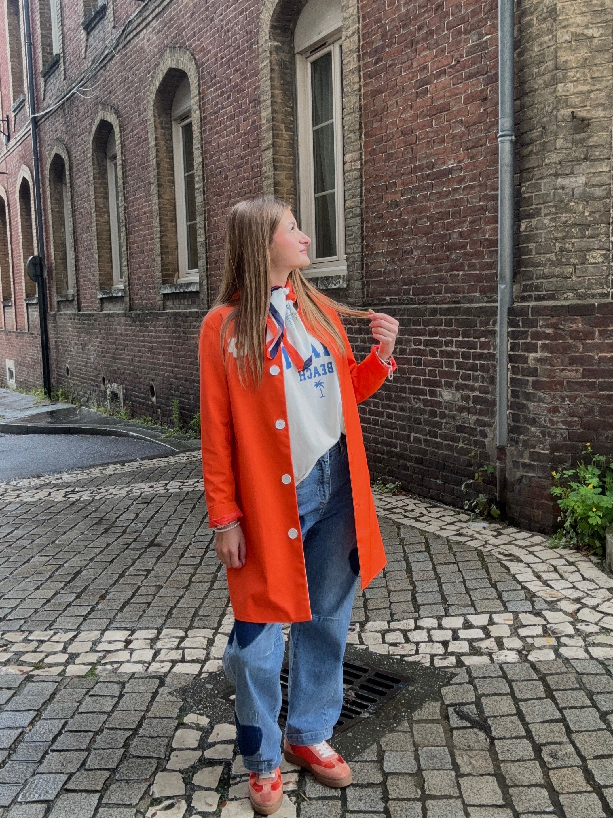 Imperméable Long Orange