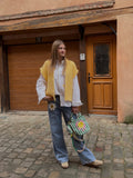 Gilet sans manche tricot jaune soleil