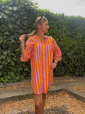 Robe Chemise Rayures Orange & Rose