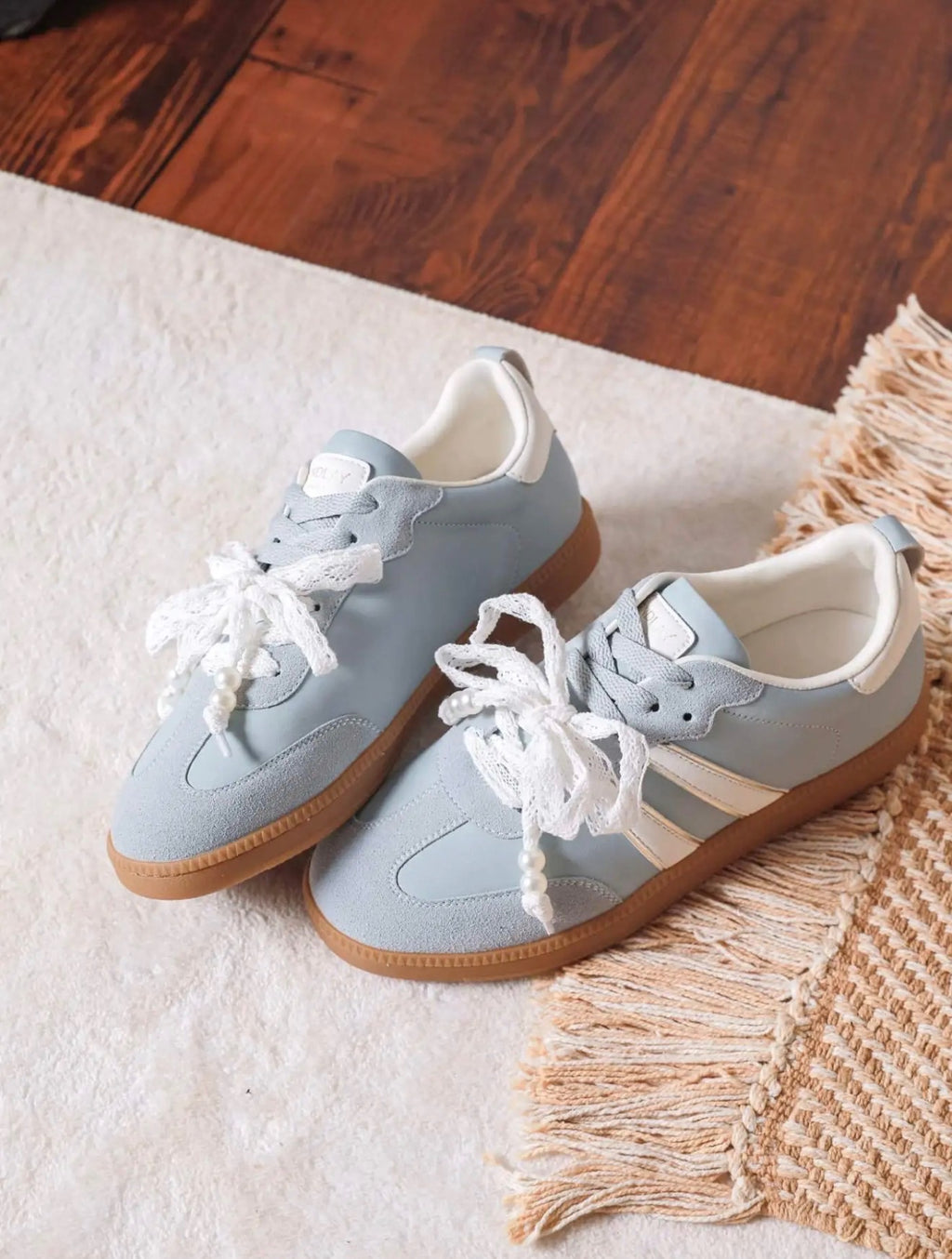 Sneakers Pastel  – Bleu Ciel & Rose Poudré