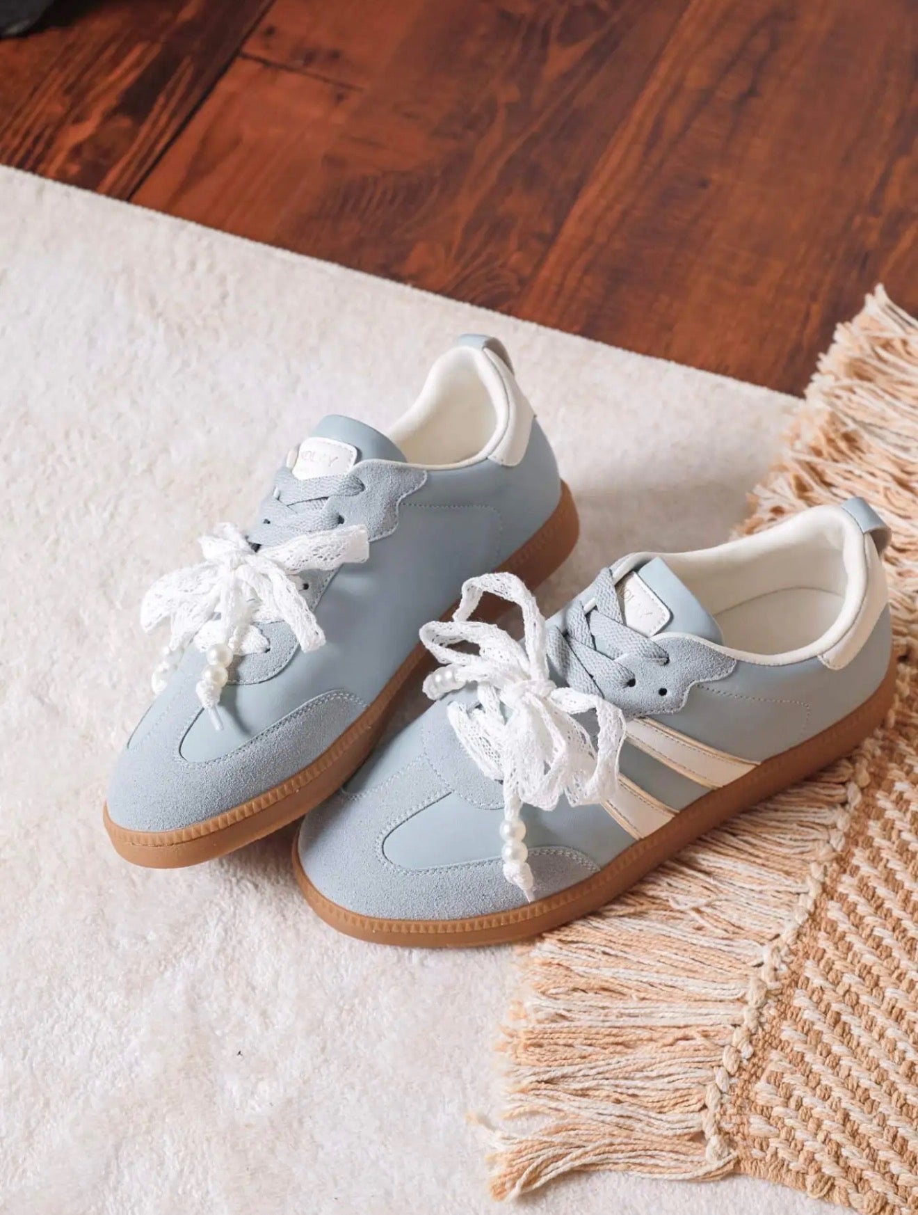 Sneakers Pastel  – Bleu Ciel & Rose Poudré