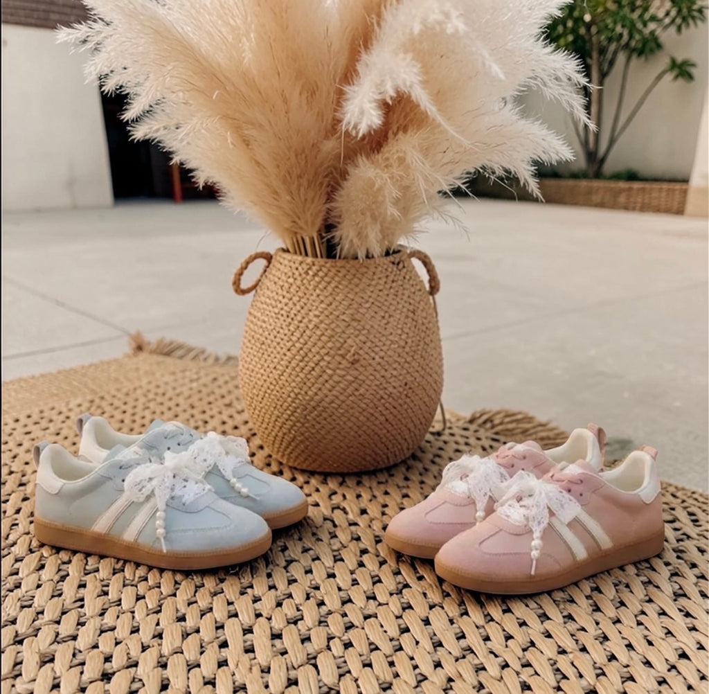 Sneakers Pastel  – Bleu Ciel & Rose Poudré