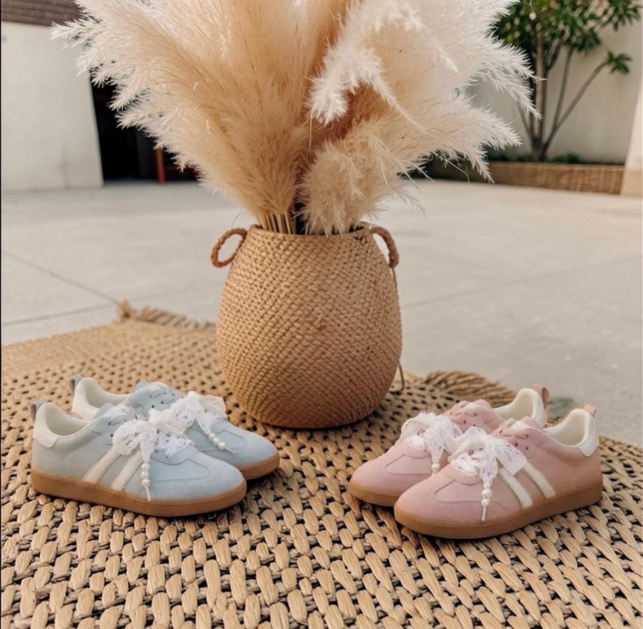 Sneakers Pastel  – Bleu Ciel & Rose Poudré
