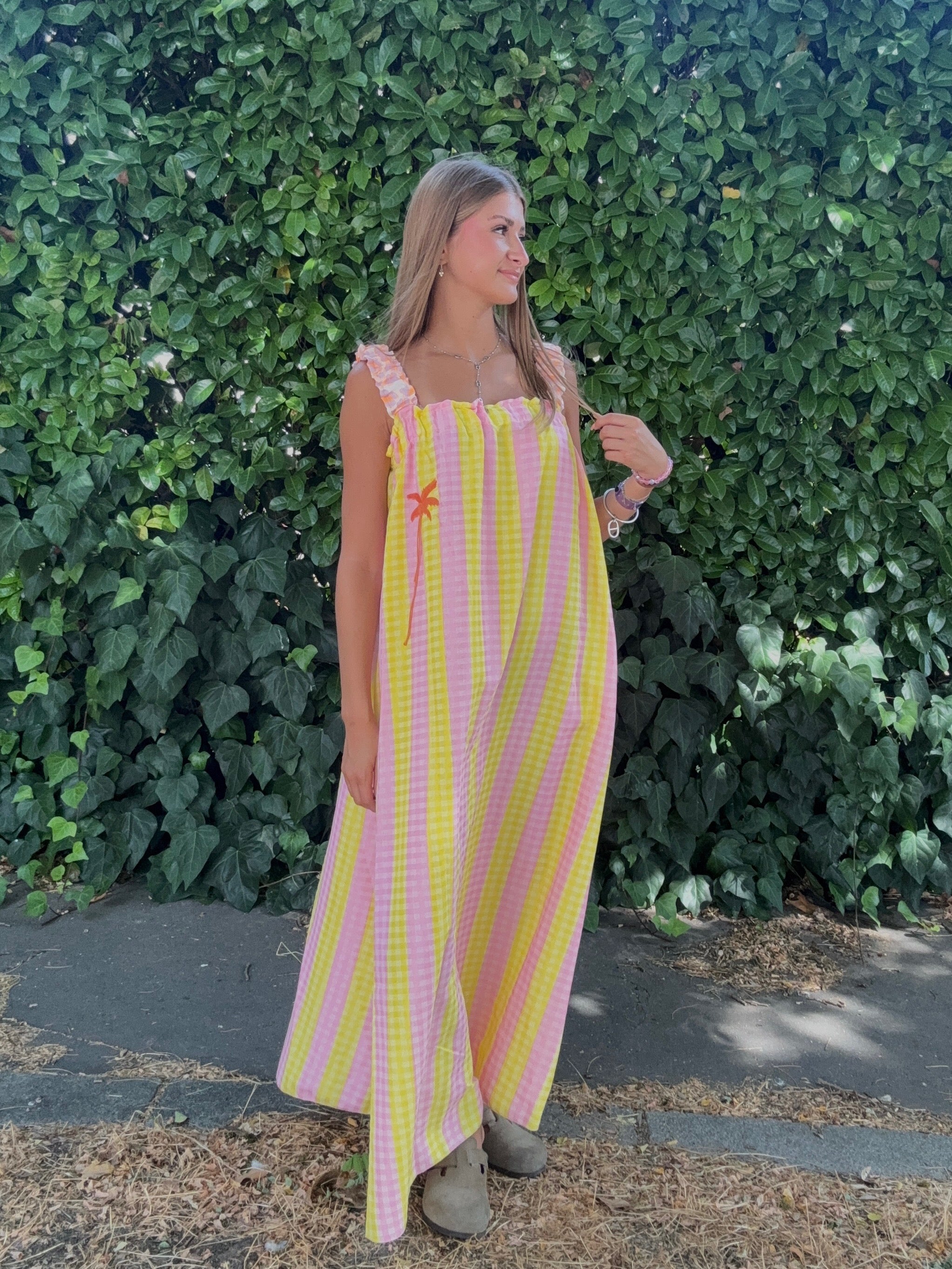Robe Longue Florale Rose & Orange