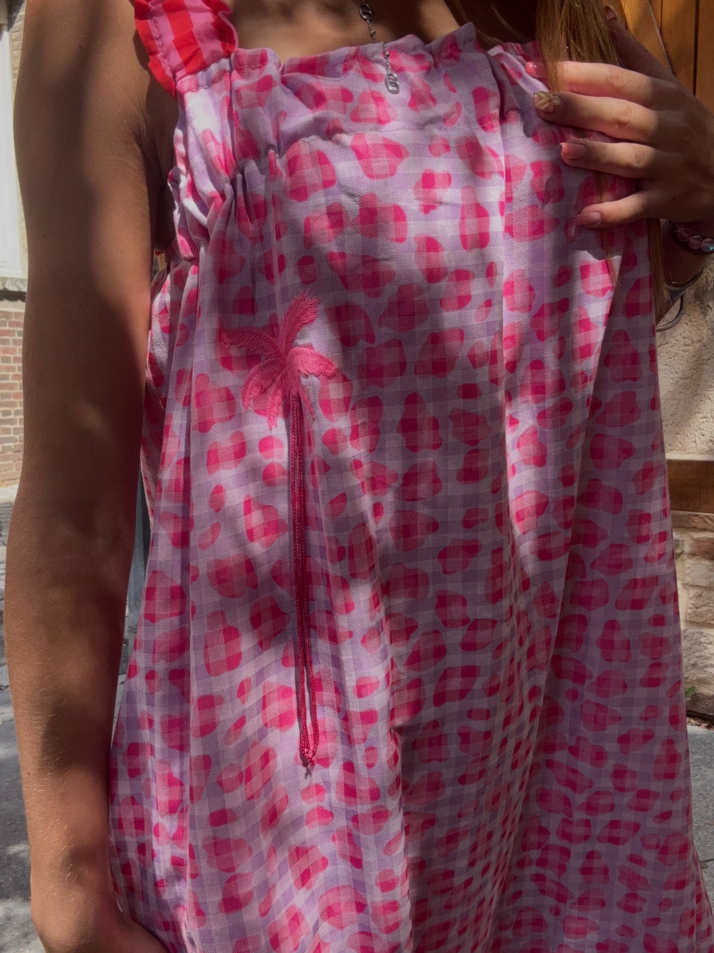 Robe Longue Rayée Jaune & Rose