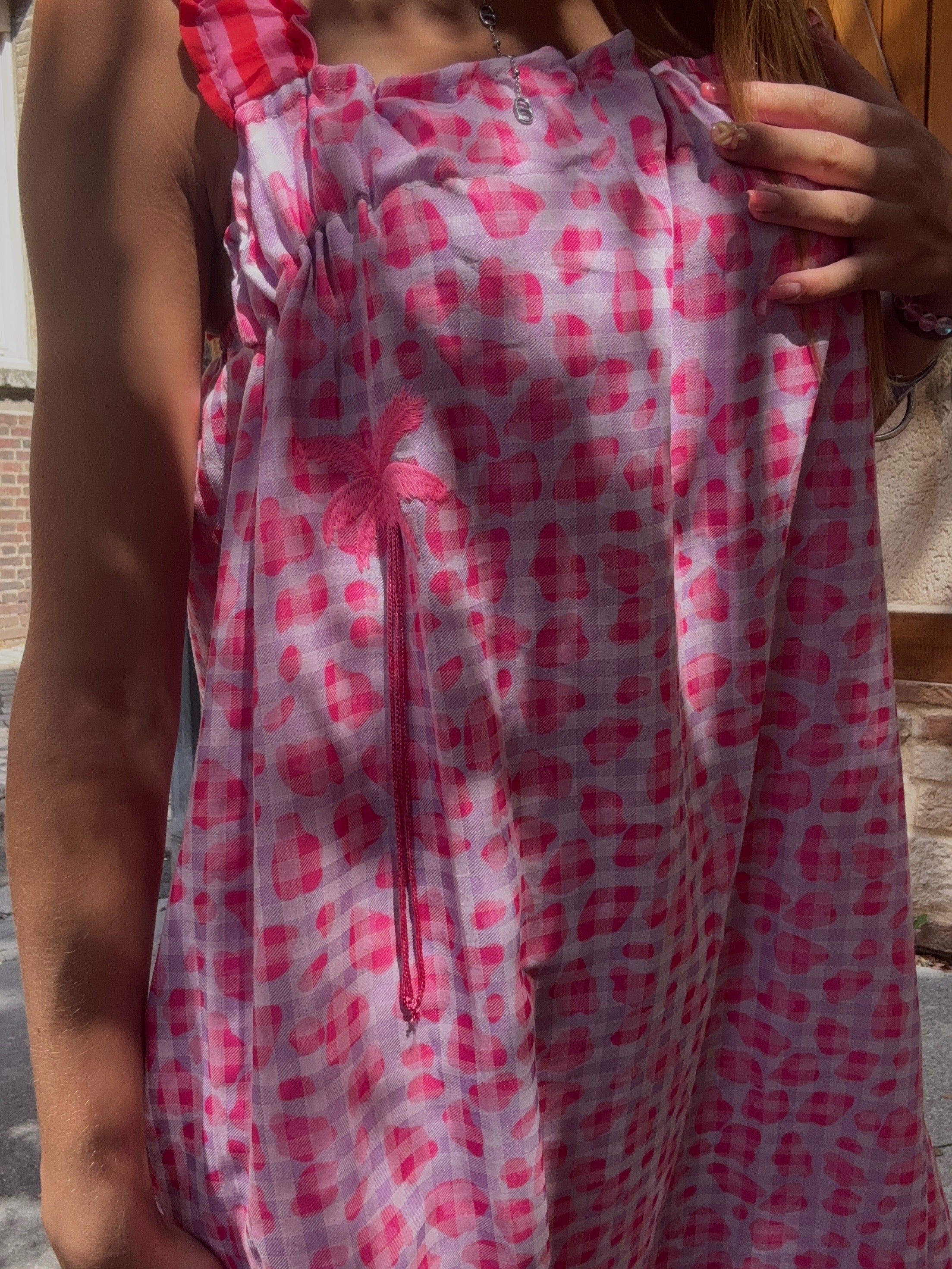 Robe Longue Rayée Jaune & Rose