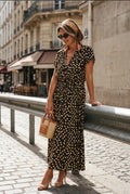 Robe marron à Pois