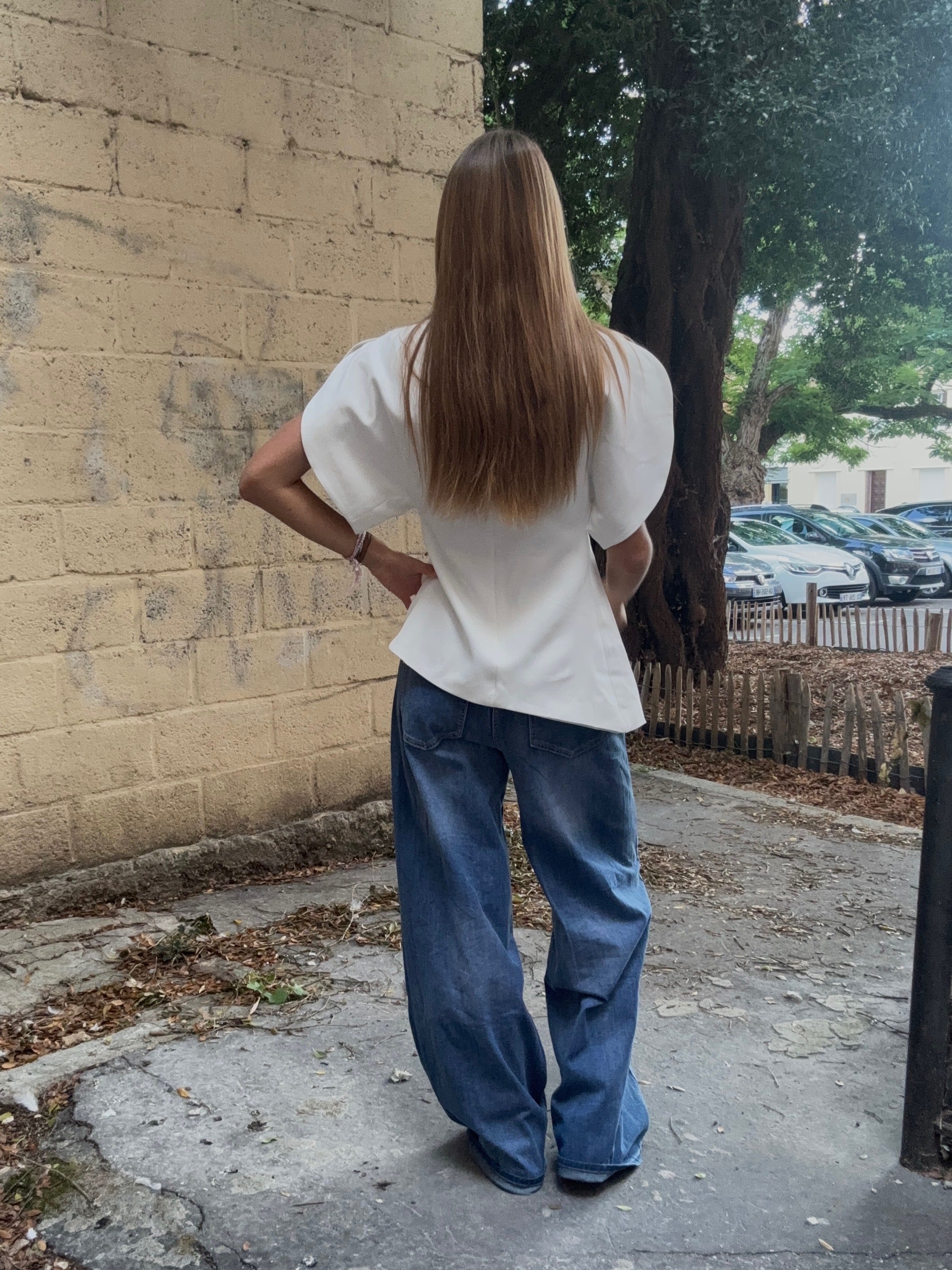 Haut Blanc Manches Bouffantes