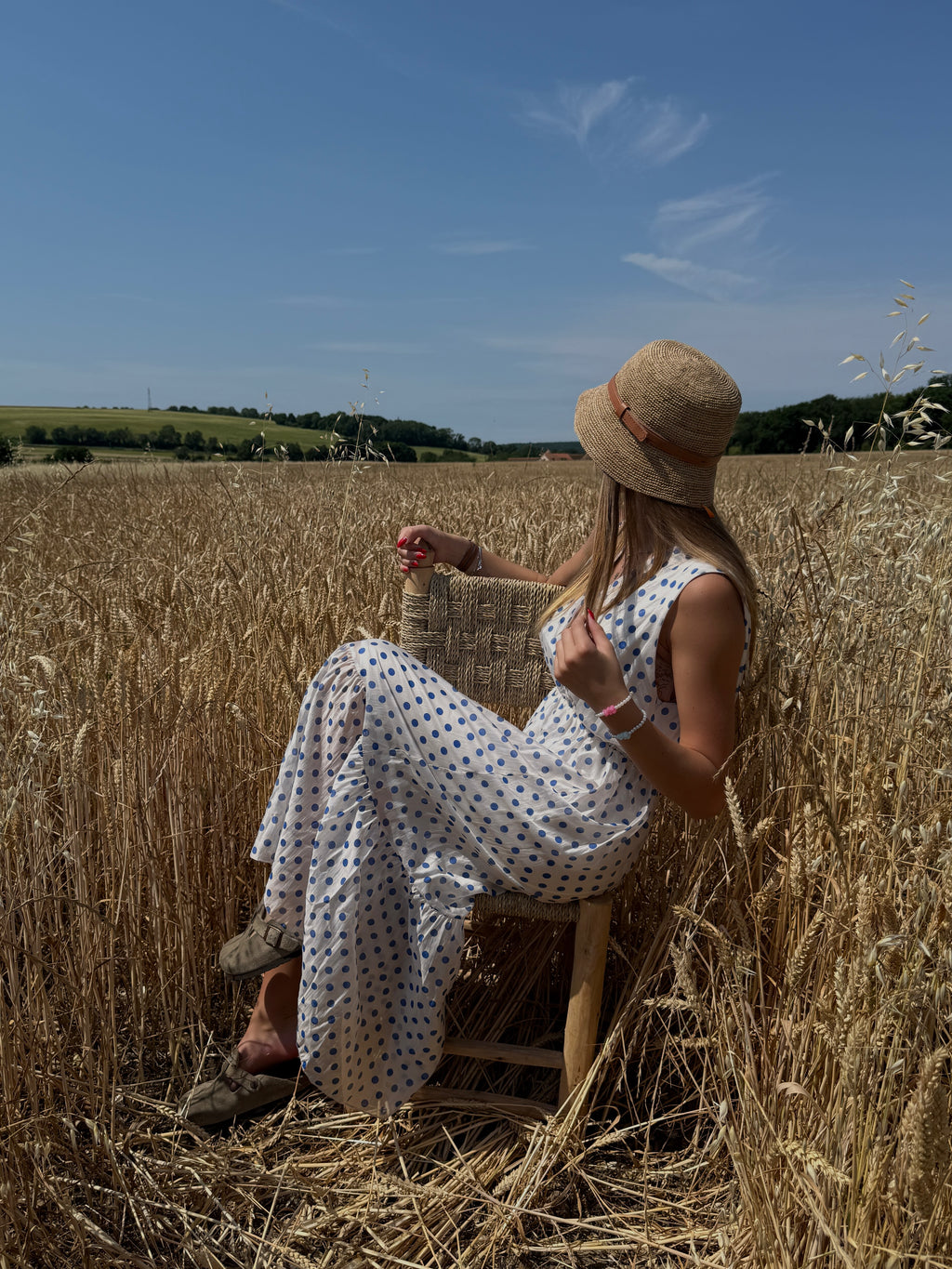 Robe Longue Pois Blanc