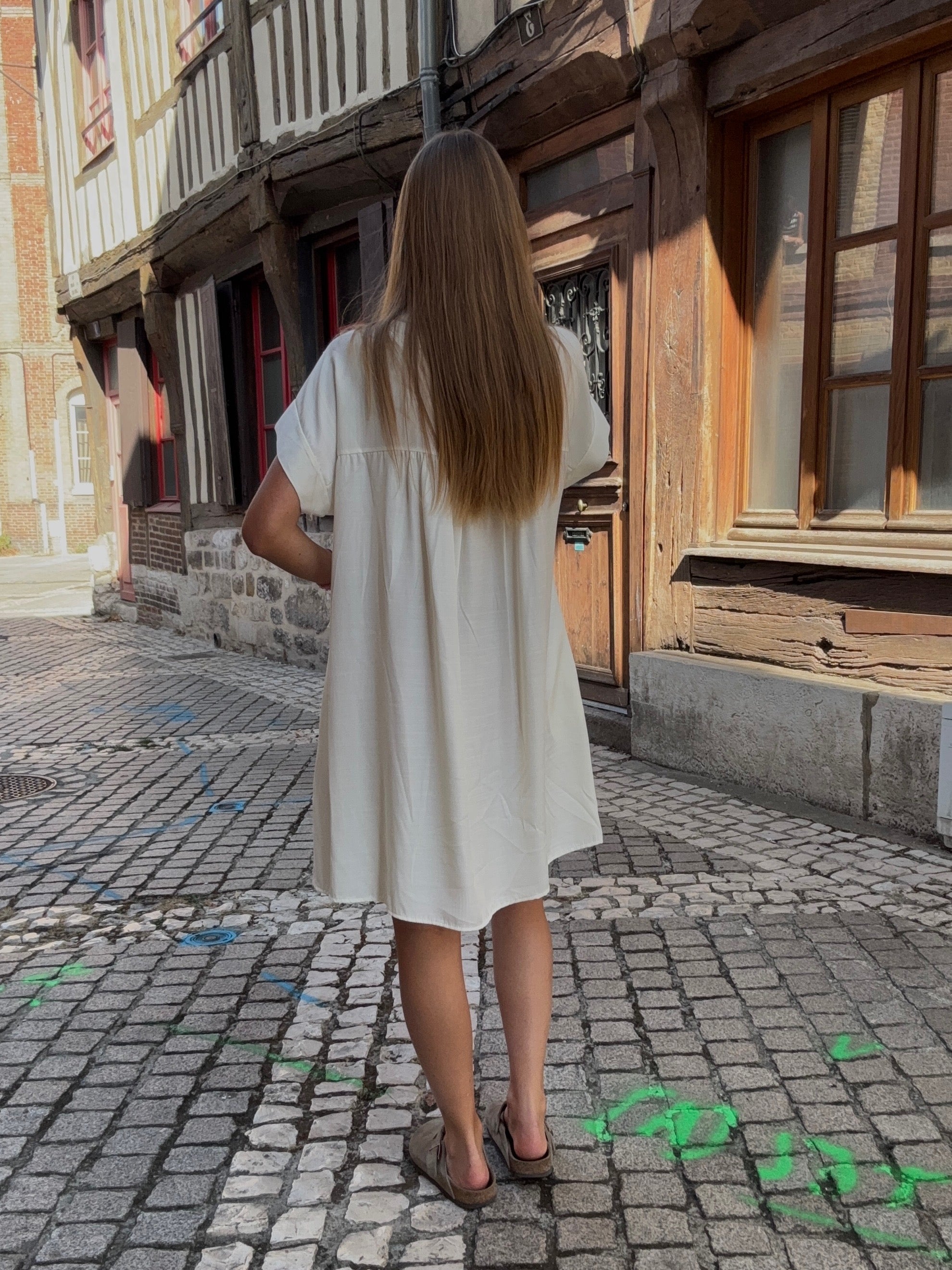 Robe Chemise Blanche Boutonnée