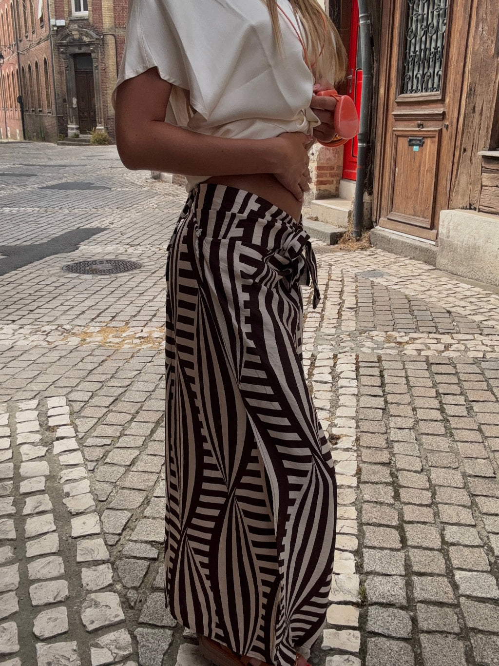 Jupe Longue Rayée Chocolat et Blanc