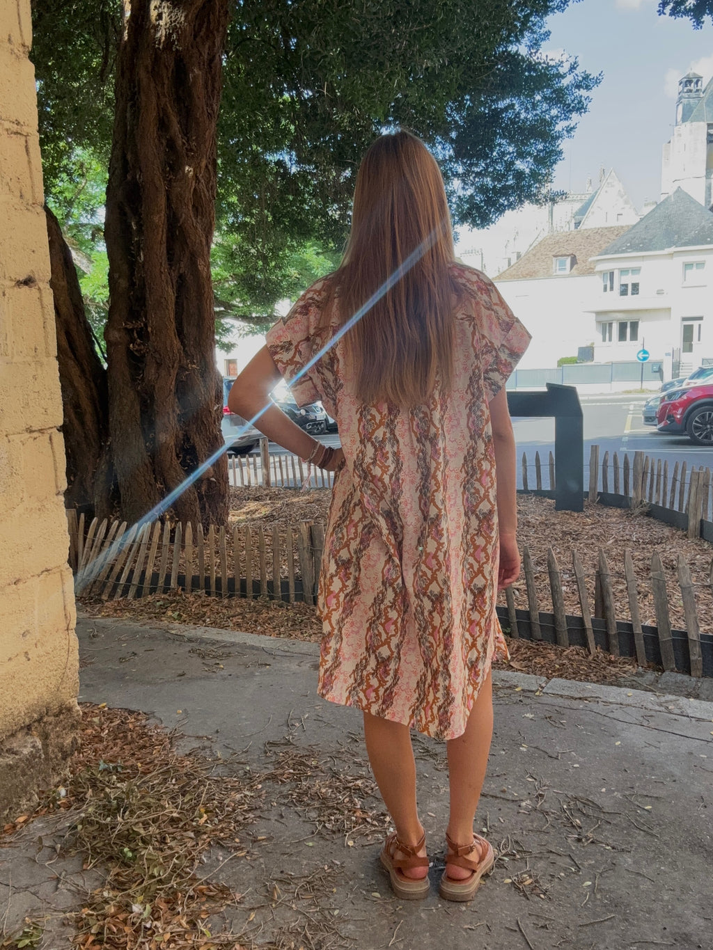 Robe Chemise Imprimé Python Rose