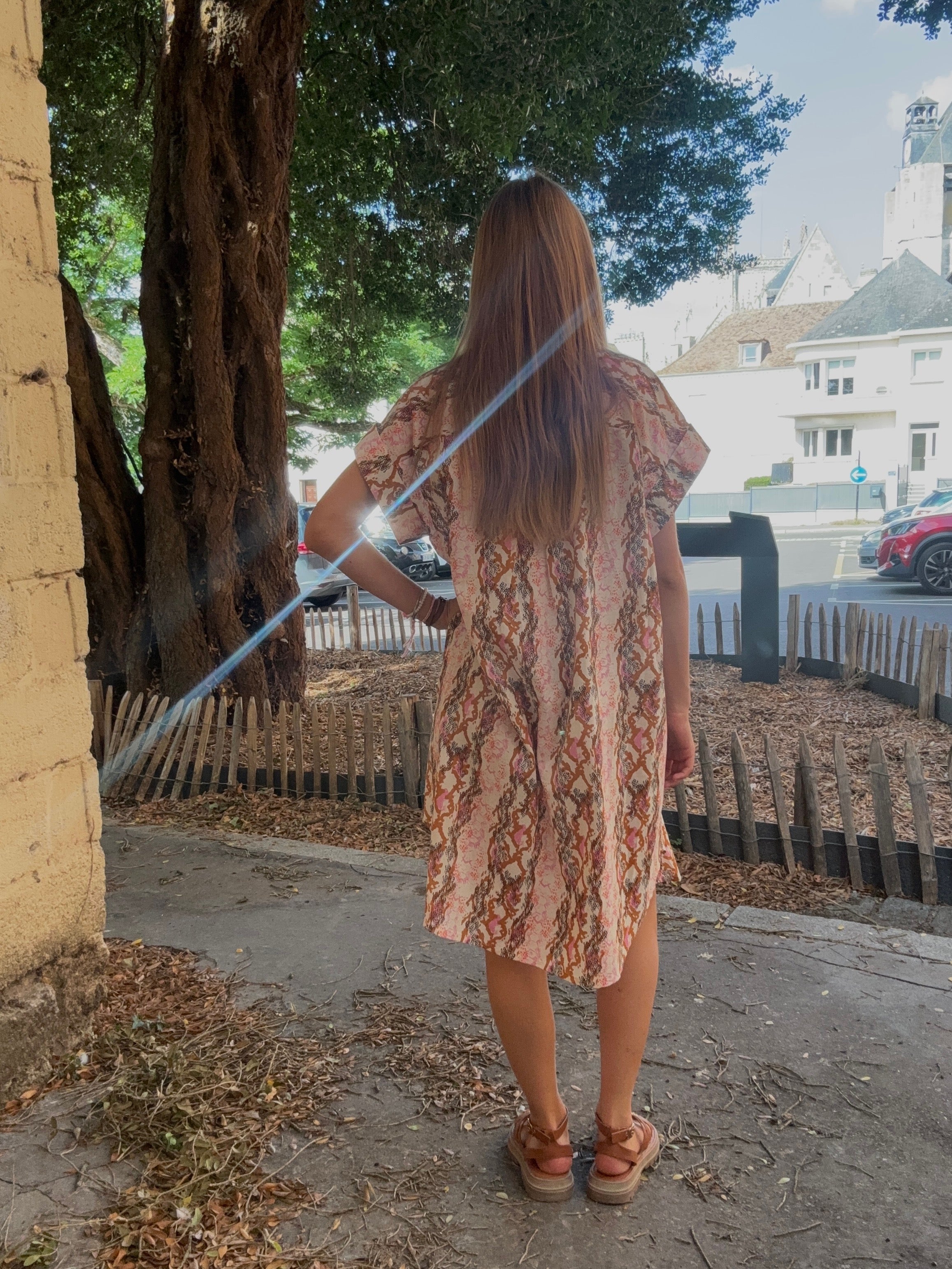 Robe Chemise Imprimé Python Rose