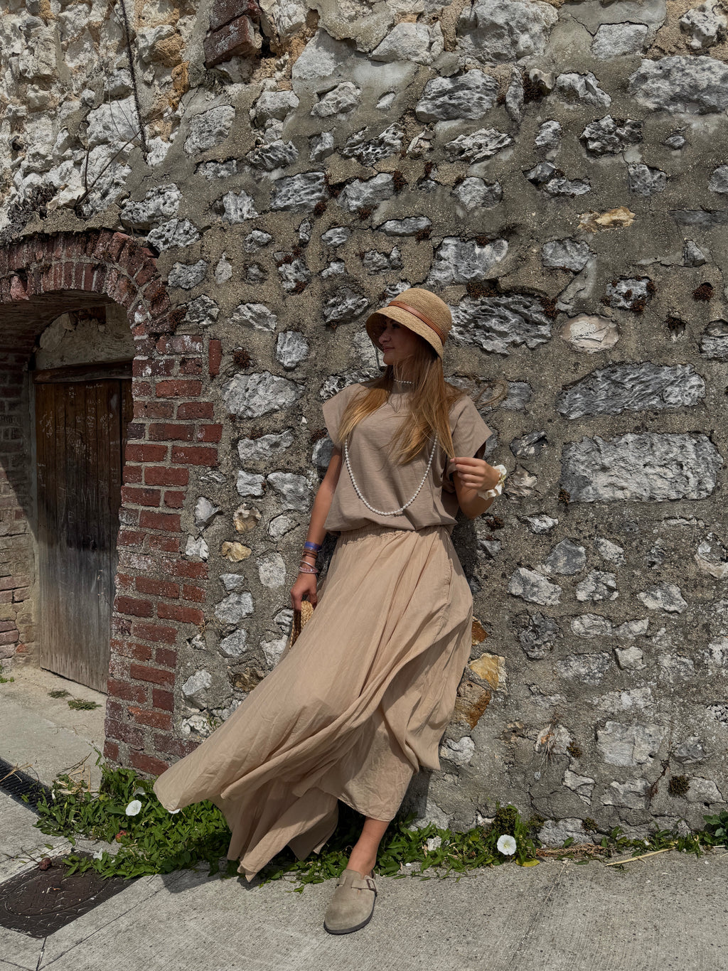T-shirt Beige Oversize