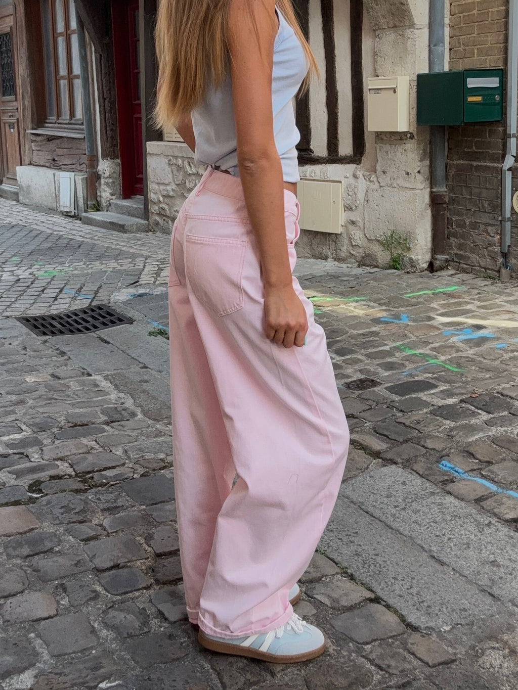 Pantalon Large Rose Pastel