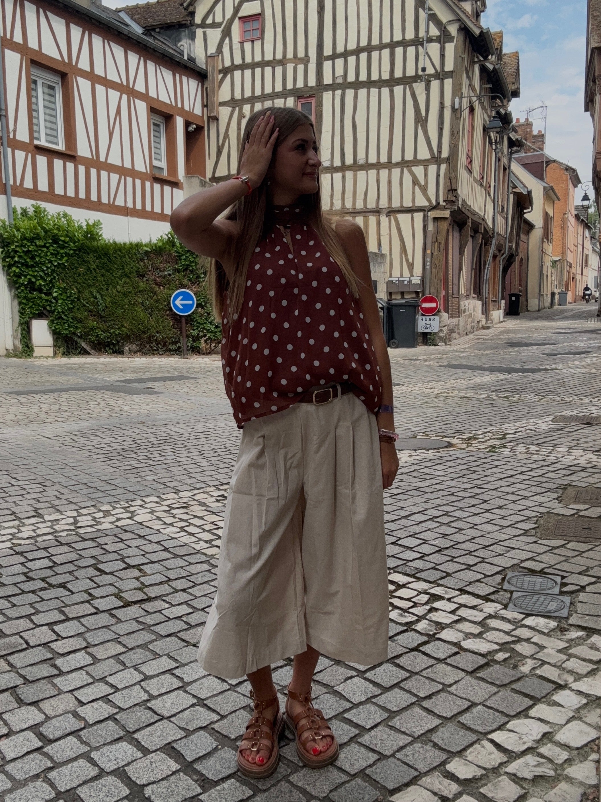 Bermuda  taille haute – Beige