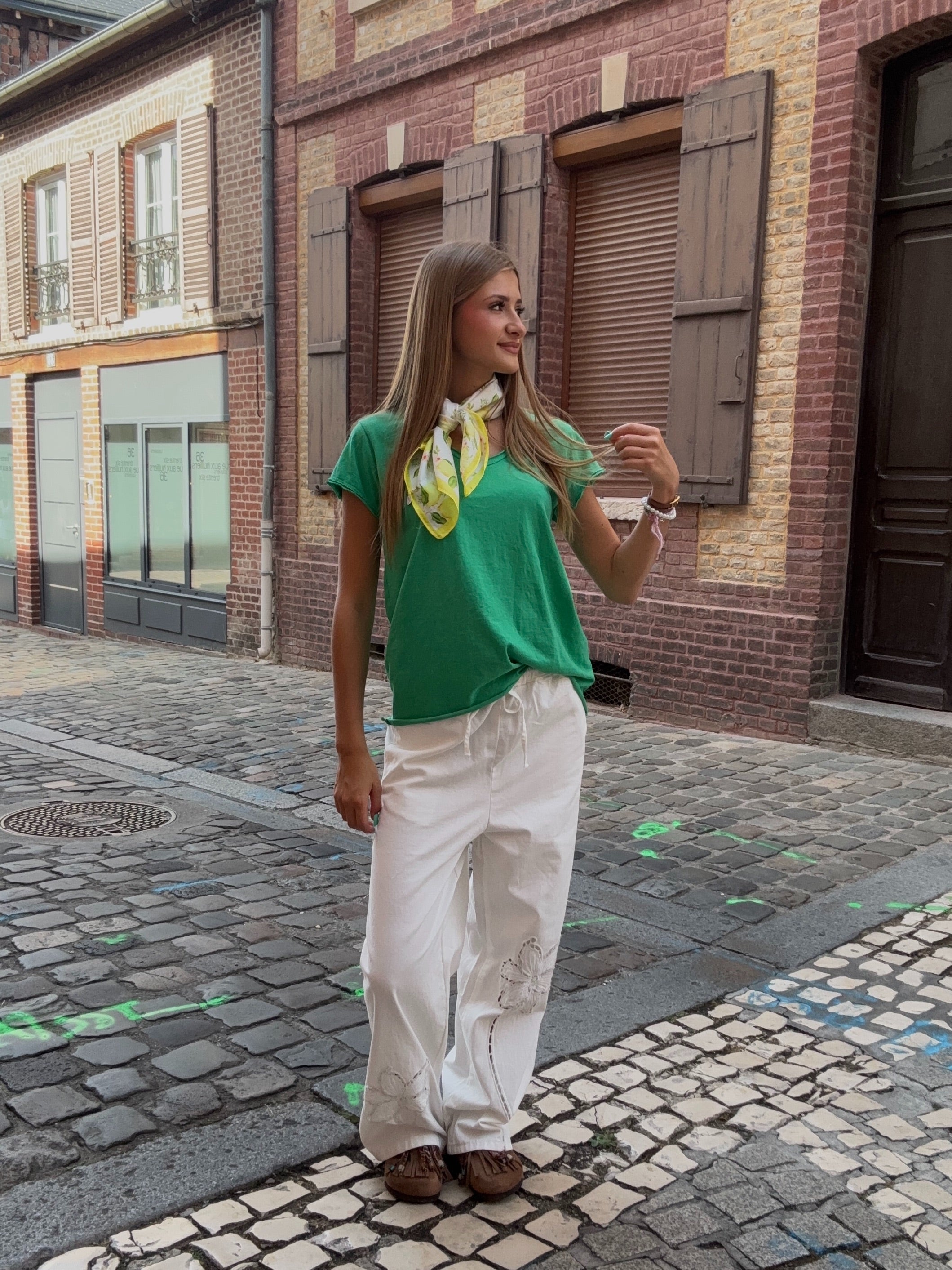 T-Shirt Basique Vert Prairie