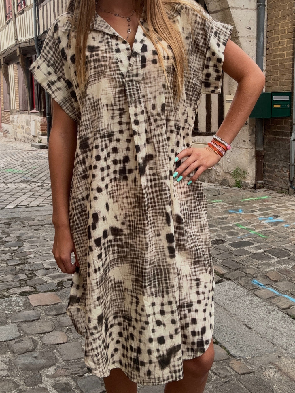 Robe Imprimée Taches Boho