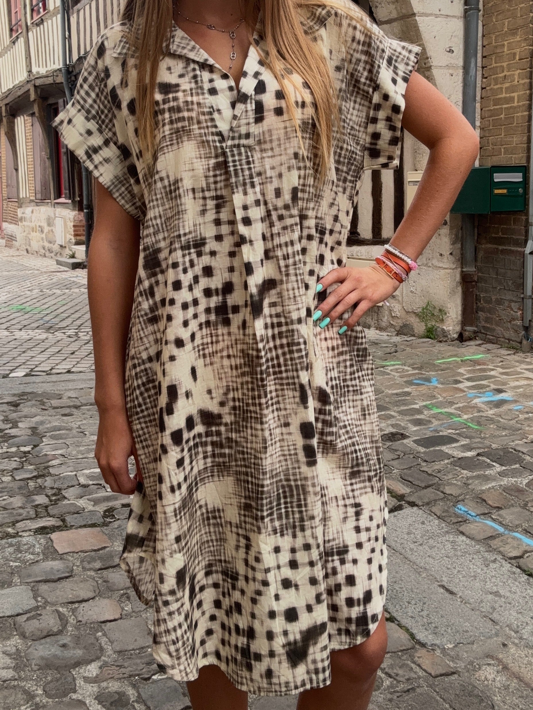 Robe Imprimée Taches Boho