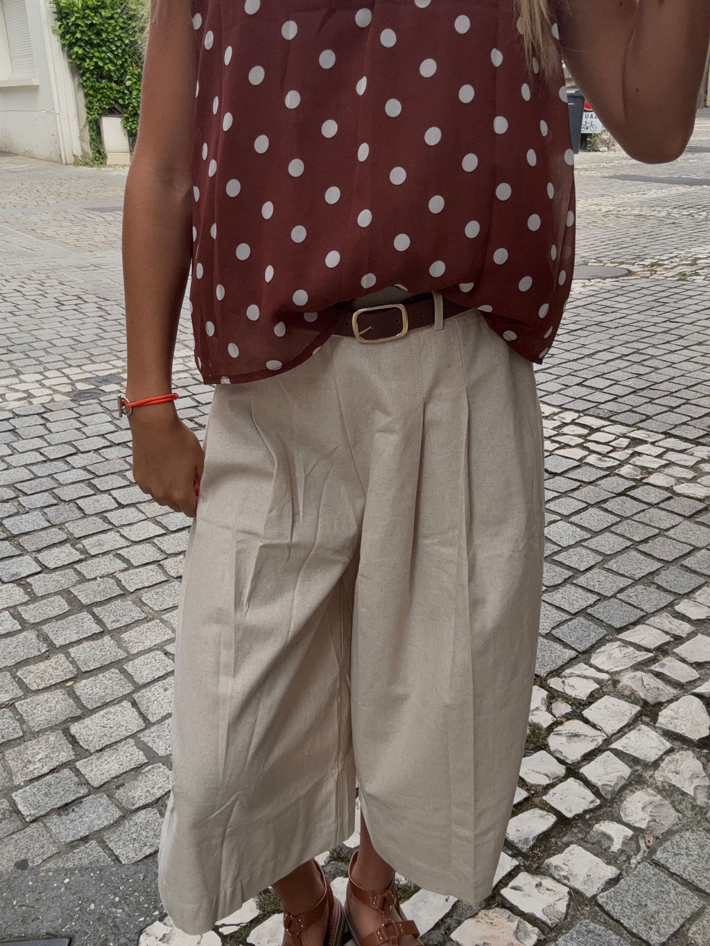 Bermuda  taille haute – Beige