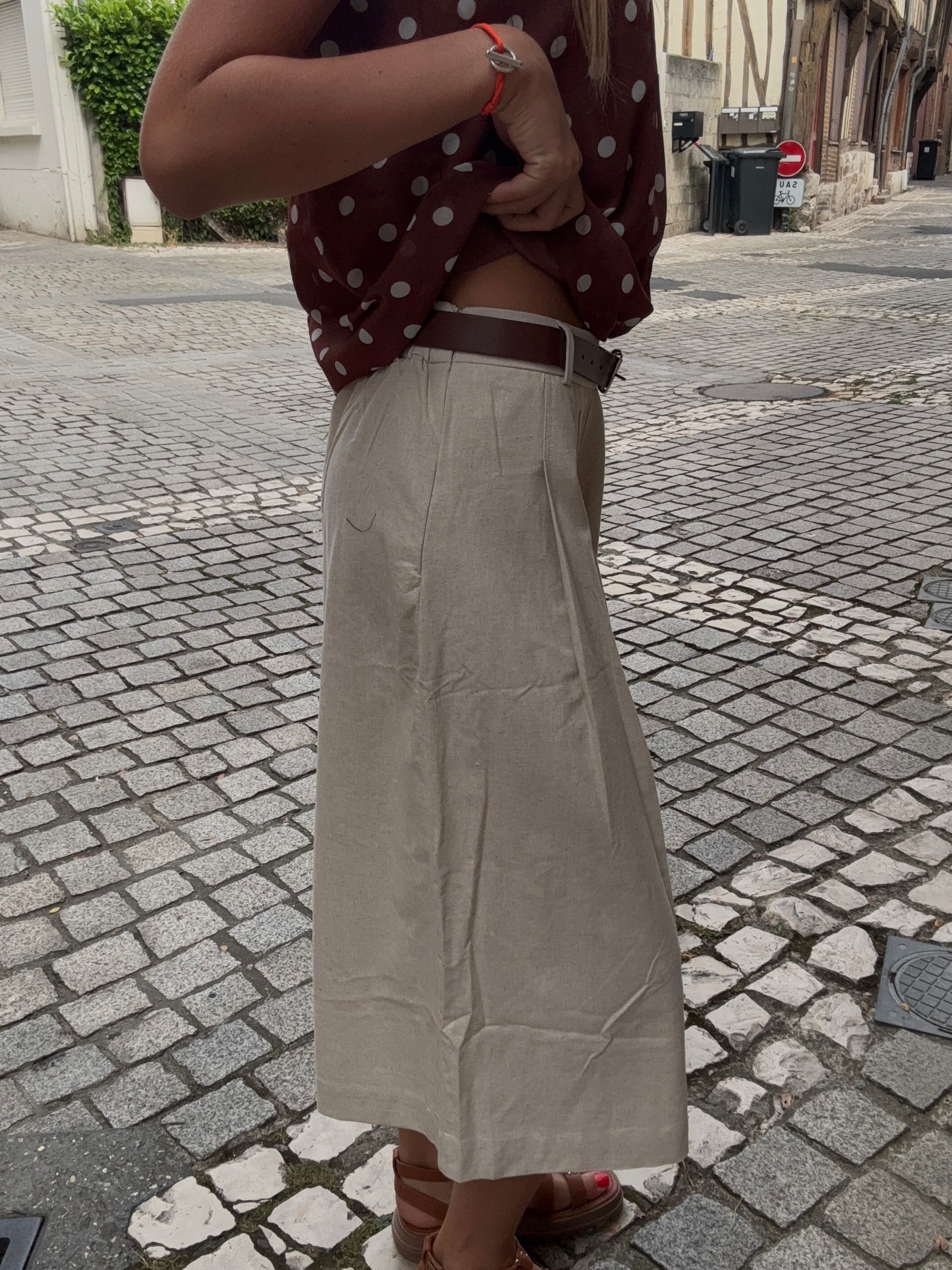 Bermuda  taille haute – Beige