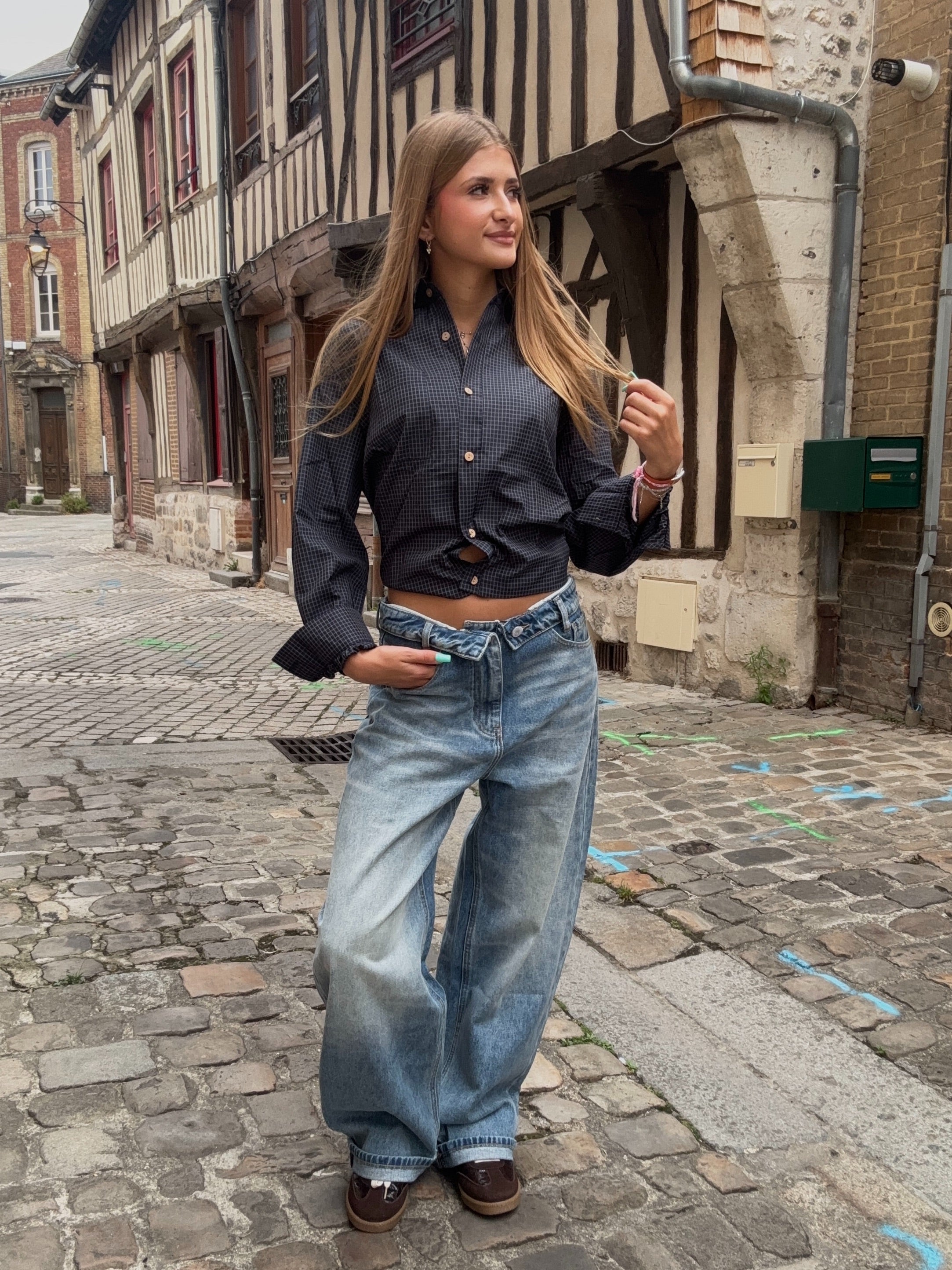 Chemise Boule Carreaux Marine