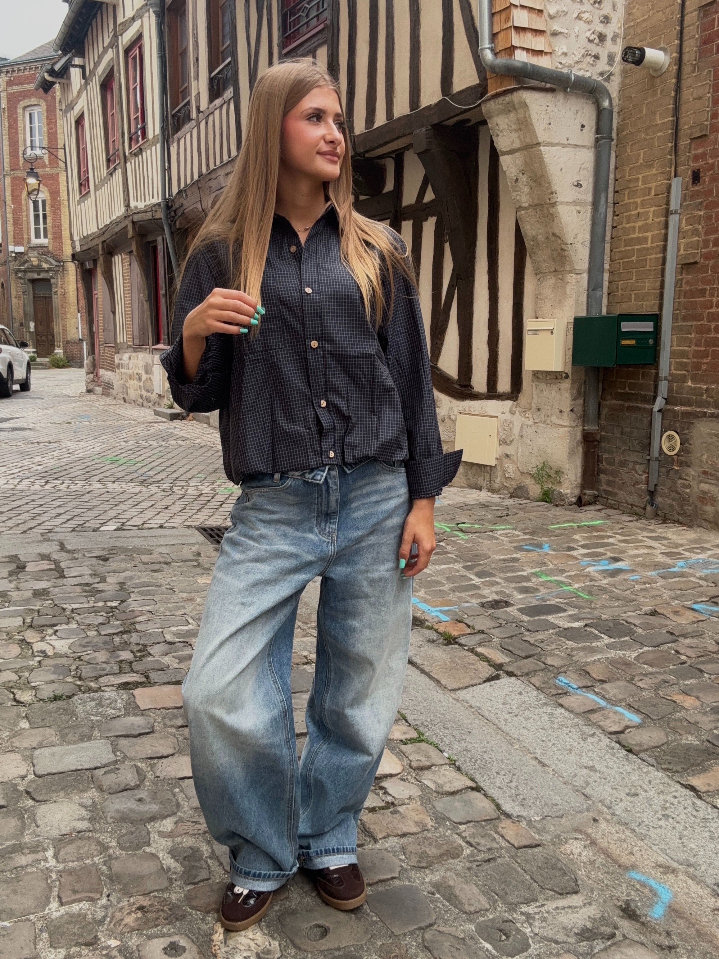 Chemise Boule Carreaux Marine