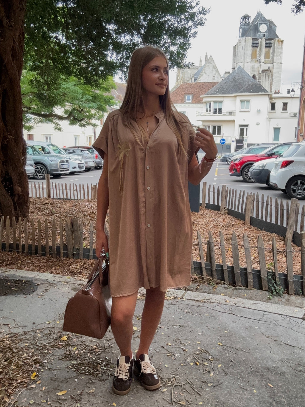 Robe Chemise Camel Oversize