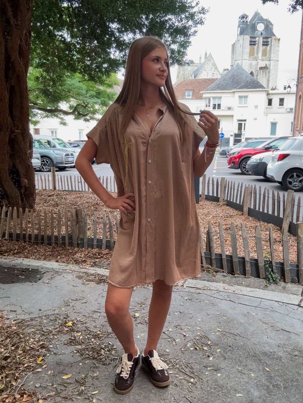 Robe Chemise Camel Oversize