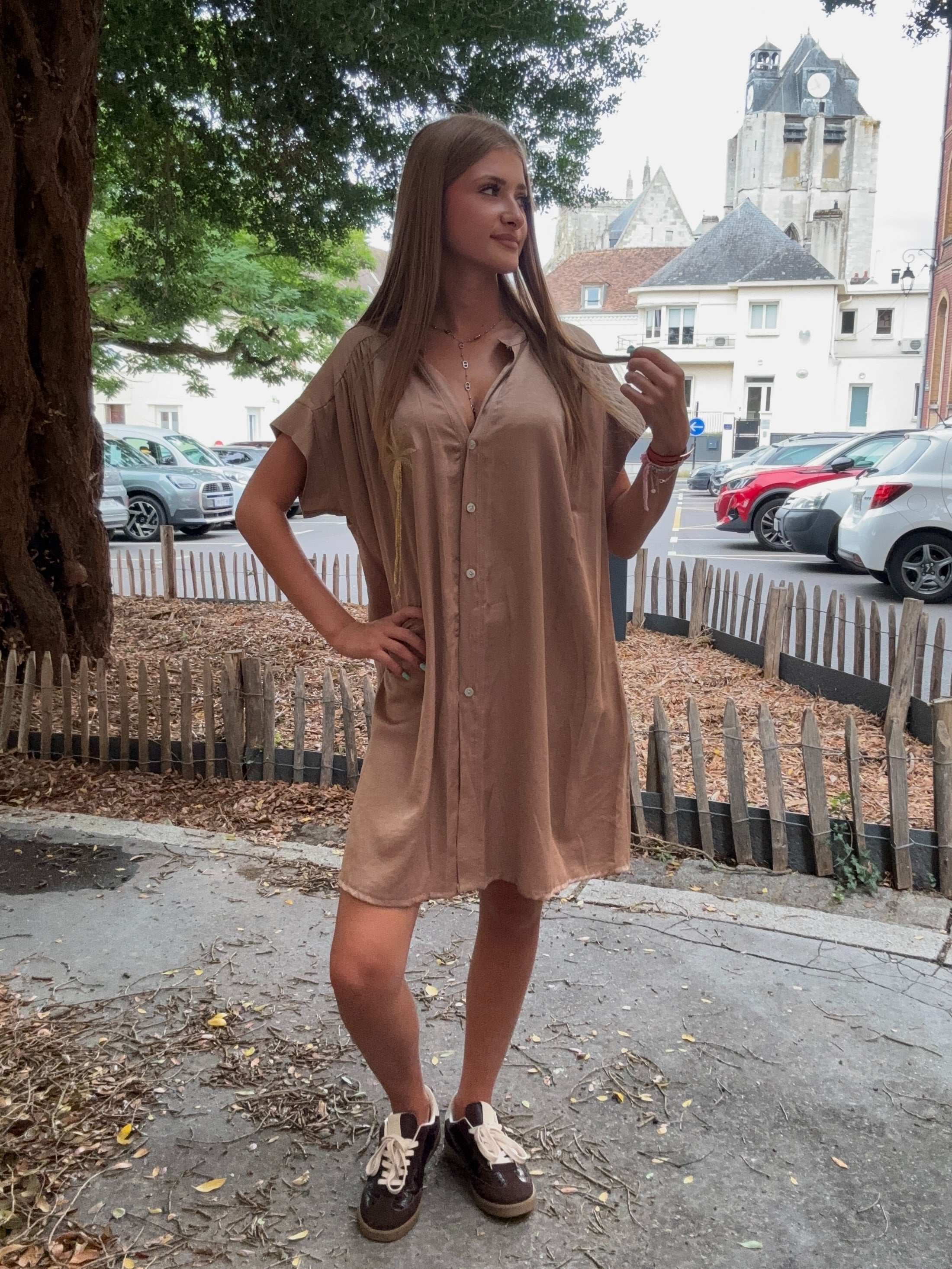 Robe Chemise Camel Oversize