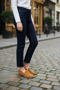Mocassins Camel à Clous Dorés