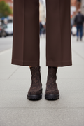 Chelsea Boots Suède Marron Embosse Plateforme