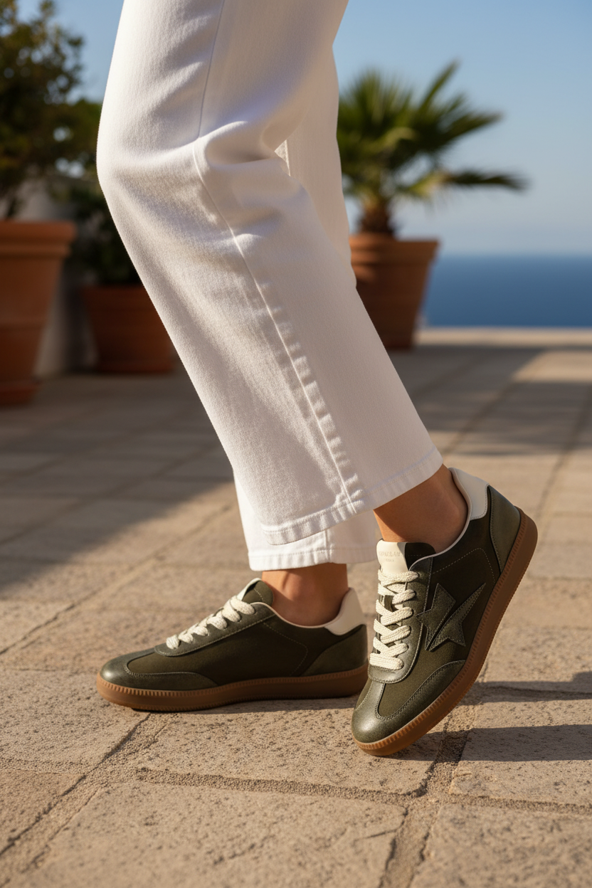 Baskets Daim Kaki Étoile