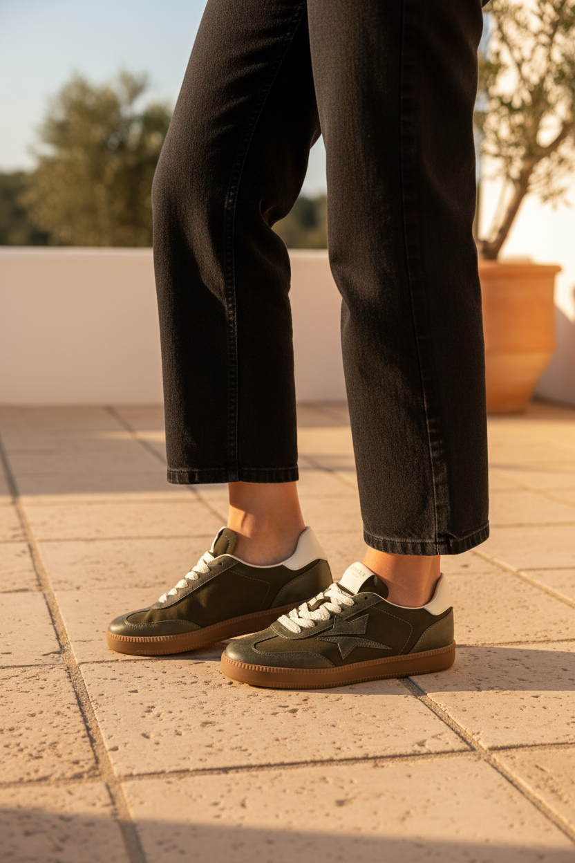 Baskets Daim Kaki Étoile