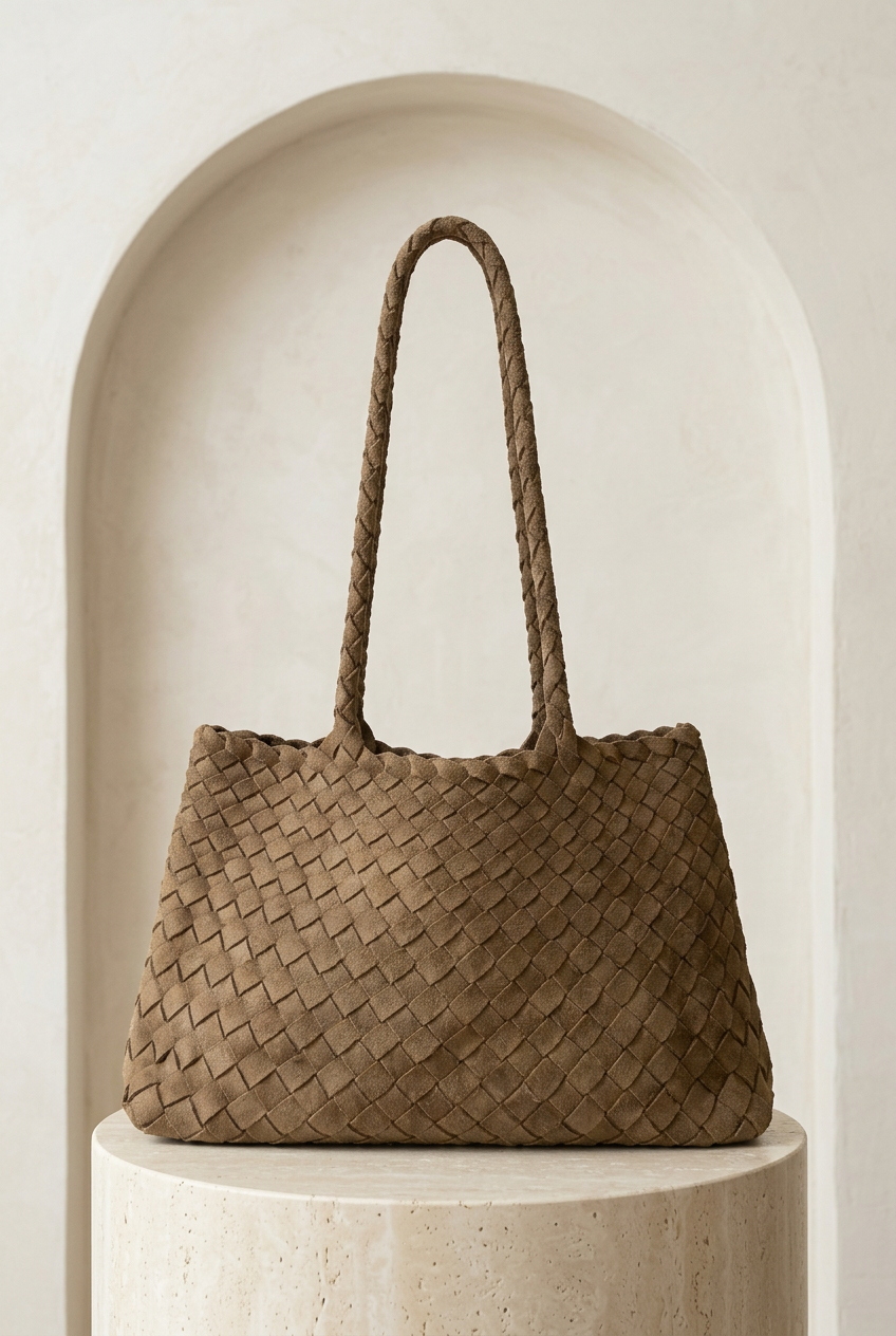 Sac cabas tressé à longues anses