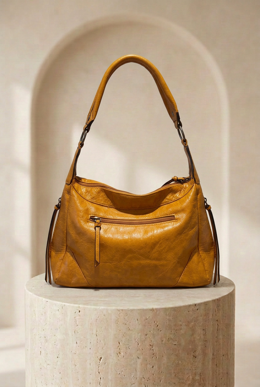 Sac à épaule à surpiqûres en chevrons