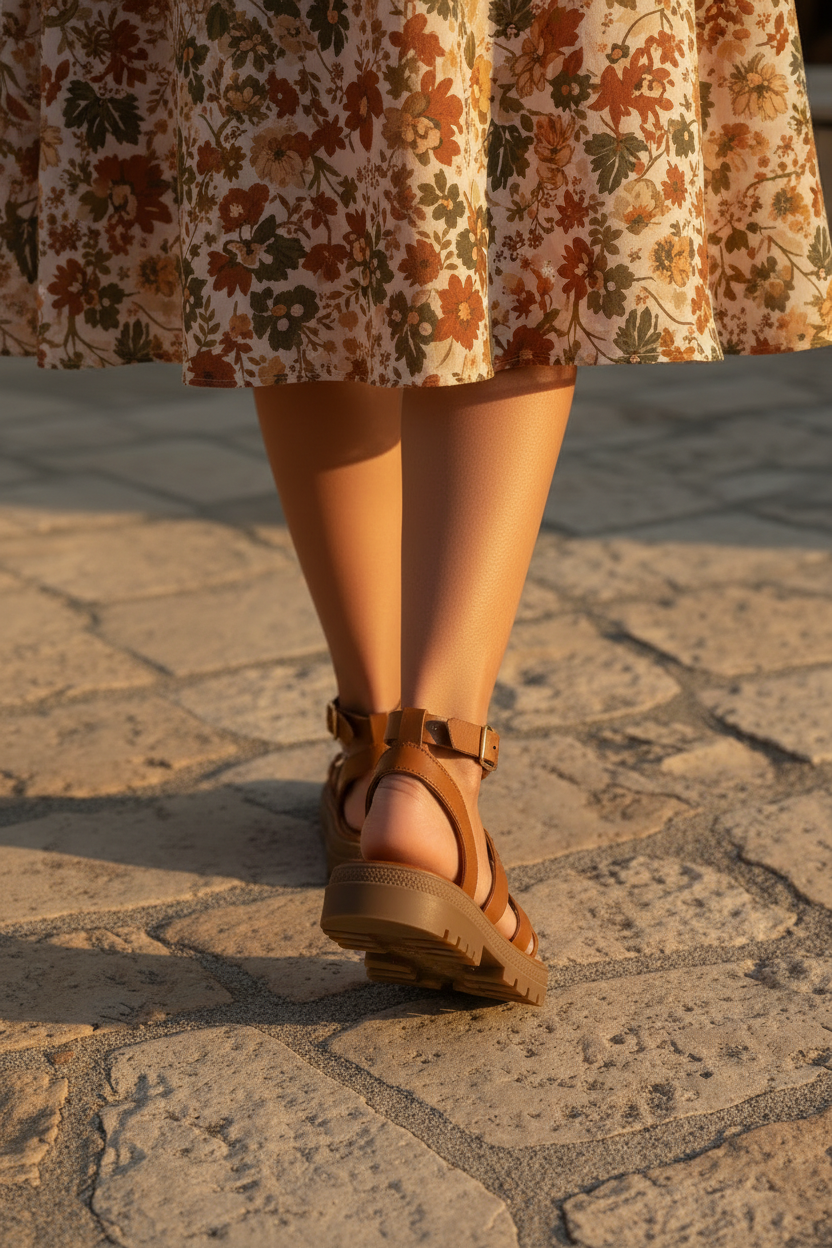 Sandales Camel Style Gladiateur – Semelle Plateforme