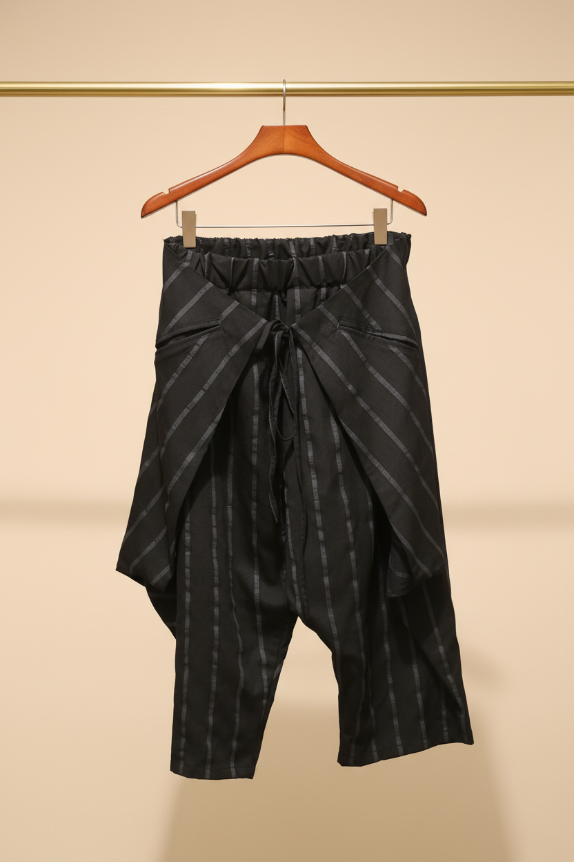 Pantalon Noir Rayé — Style Bohème Chic