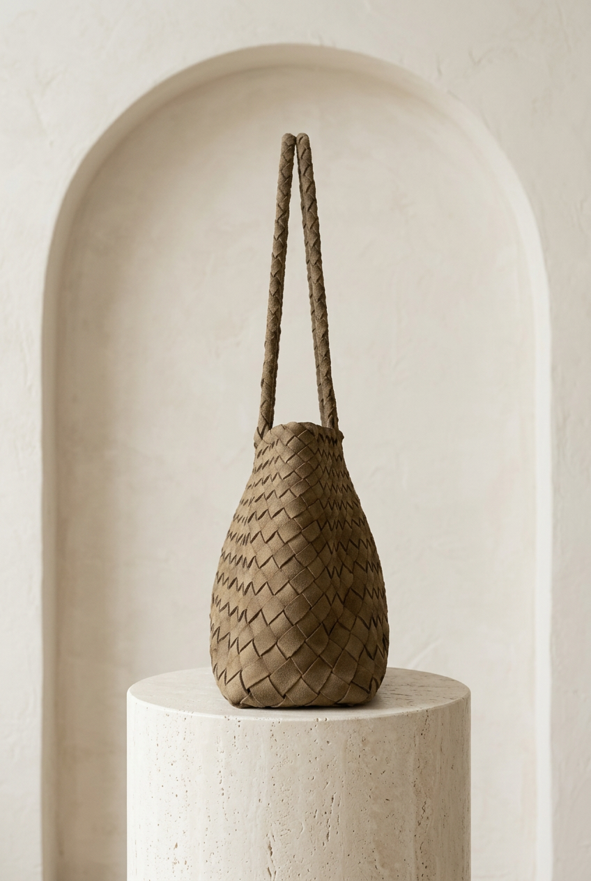 Sac cabas tressé à longues anses