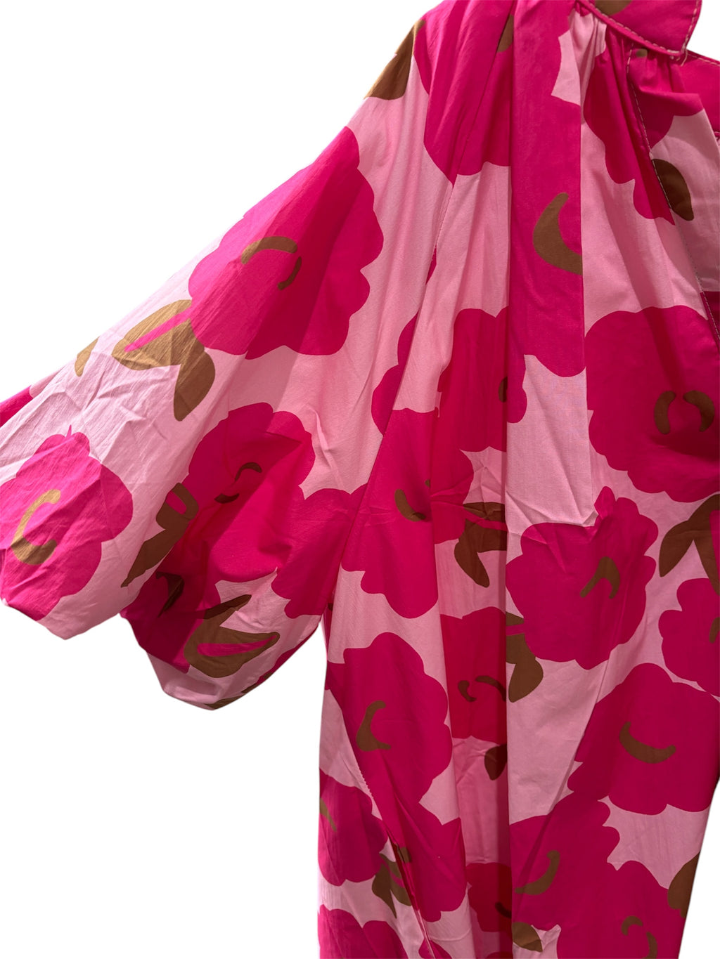 Robe Courte – Grandes Fleurs Rouges