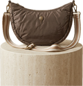 Sac demi-lune choco à bandoulière rayée