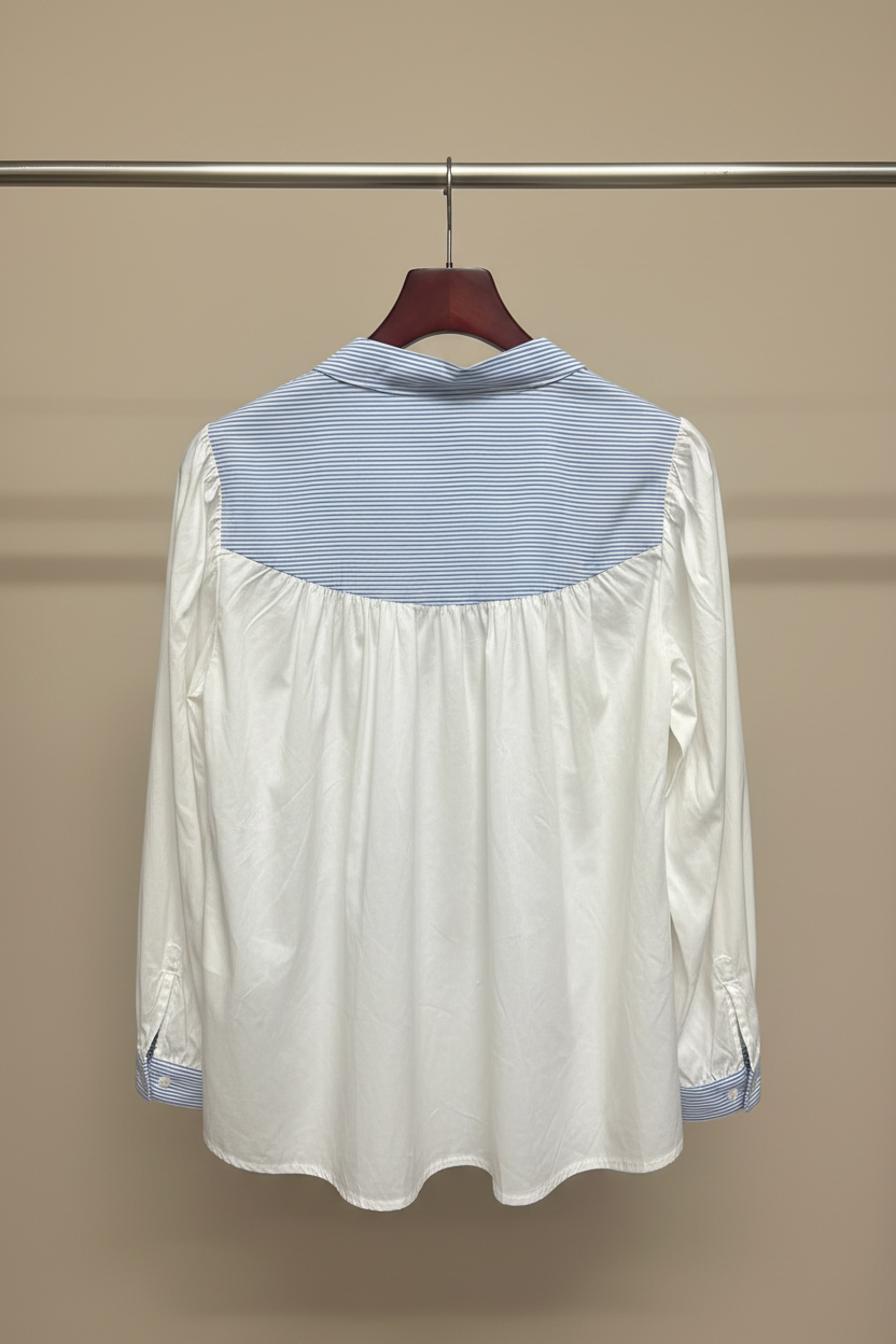 Chemise Brodée Cœurs Bleus 💙